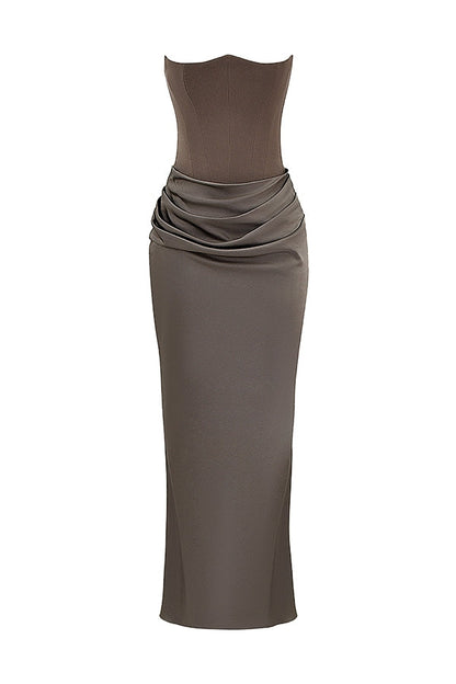 Strapless Corset Maxi Dress