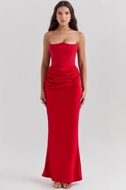 Strapless Corset Maxi Dress
