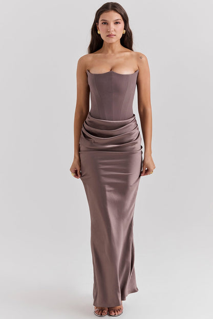 Strapless Corset Maxi Dress